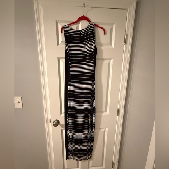 WHBM | Black & White Striped Sleeveless Maxi Dress | Size S - Picture 2 of 7